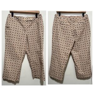 TALBOTS Women’s Crop Stretch Trouser Printed Capri Pants Size 12P